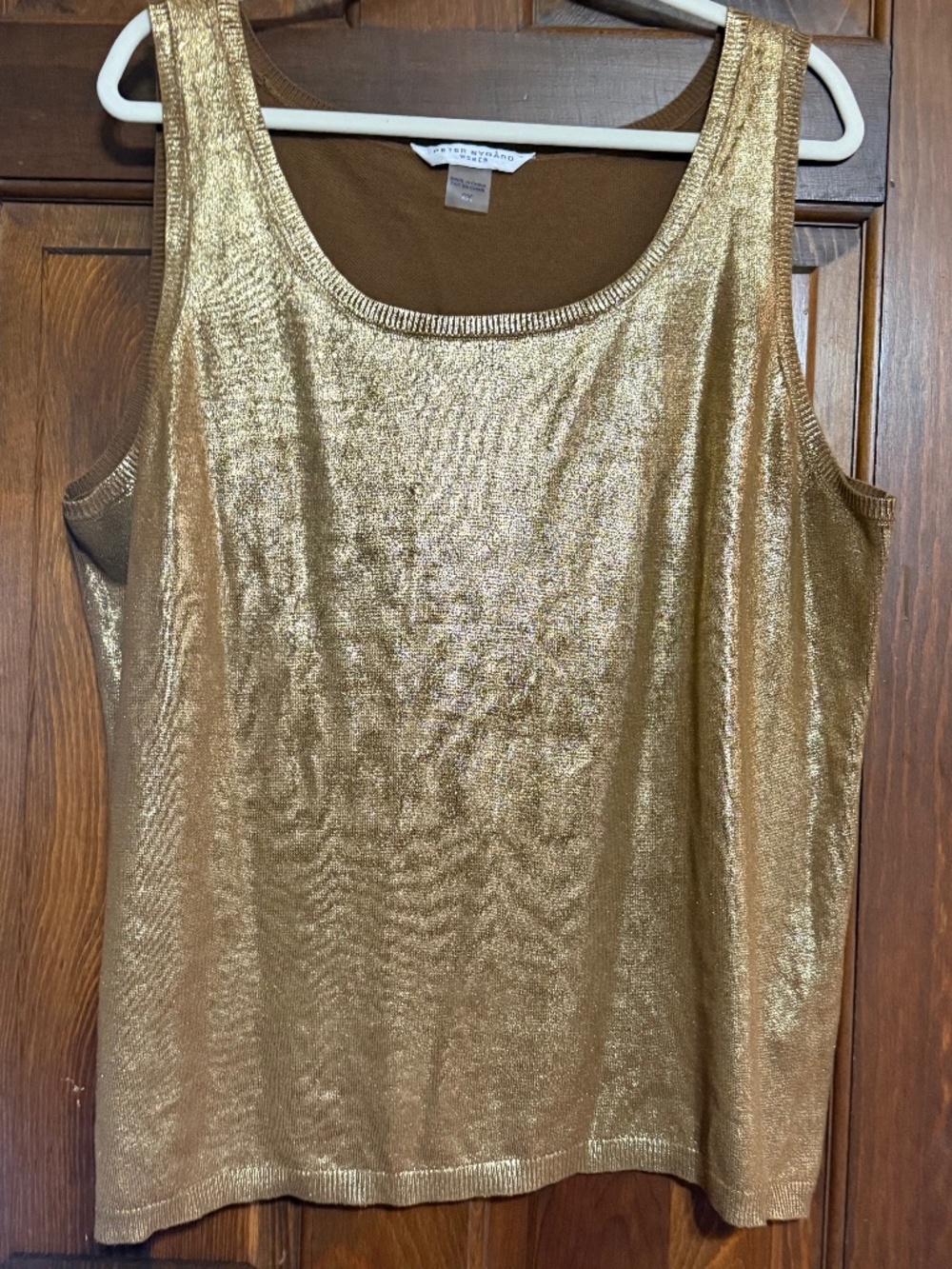 PETER NYGAARD GOLD KNIT TANK, 2X
